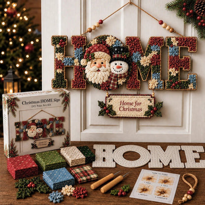 🧵49% OFF | DIY Fabric Poke Art HOME Sign Kit – No-Sew Seasonal Door & Wall Decor