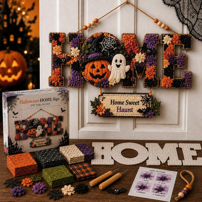 🧵49% OFF | DIY Fabric Poke Art HOME Sign Kit – No-Sew Seasonal Door & Wall Decor