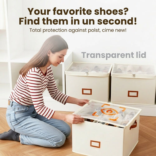 ✨👟LIMITED TIME 49% OFF‼️Fabric Shoe Organizer Storage Box – Foldable, Large Capacity, Dustproof & Breathable for Closet & Bedroom 🧺✨