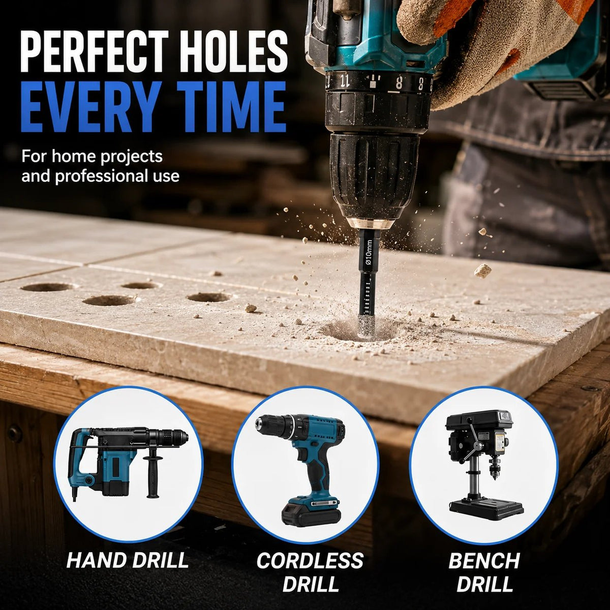 6PCS Diamond Drill Bit Set – Clean Holes In Hard Surfaces