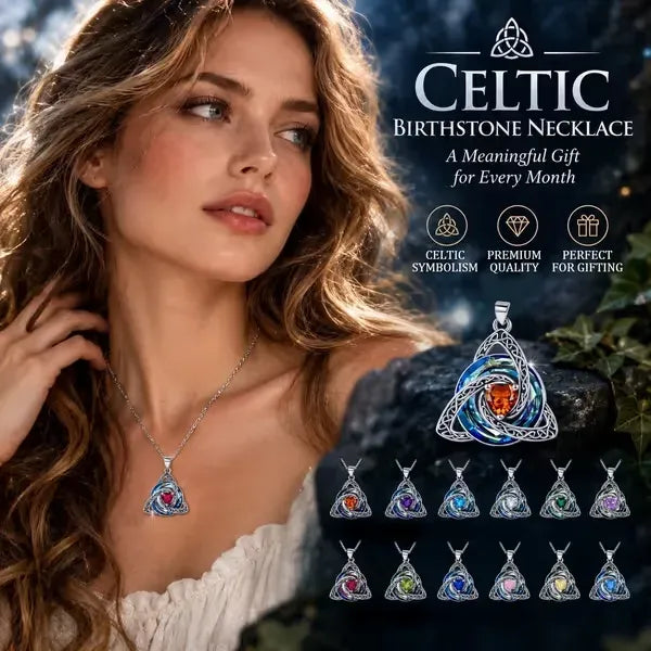 🔥last Day 45% Off - ✝️birthstone Celtic Trinity Knot Necklace ✨
