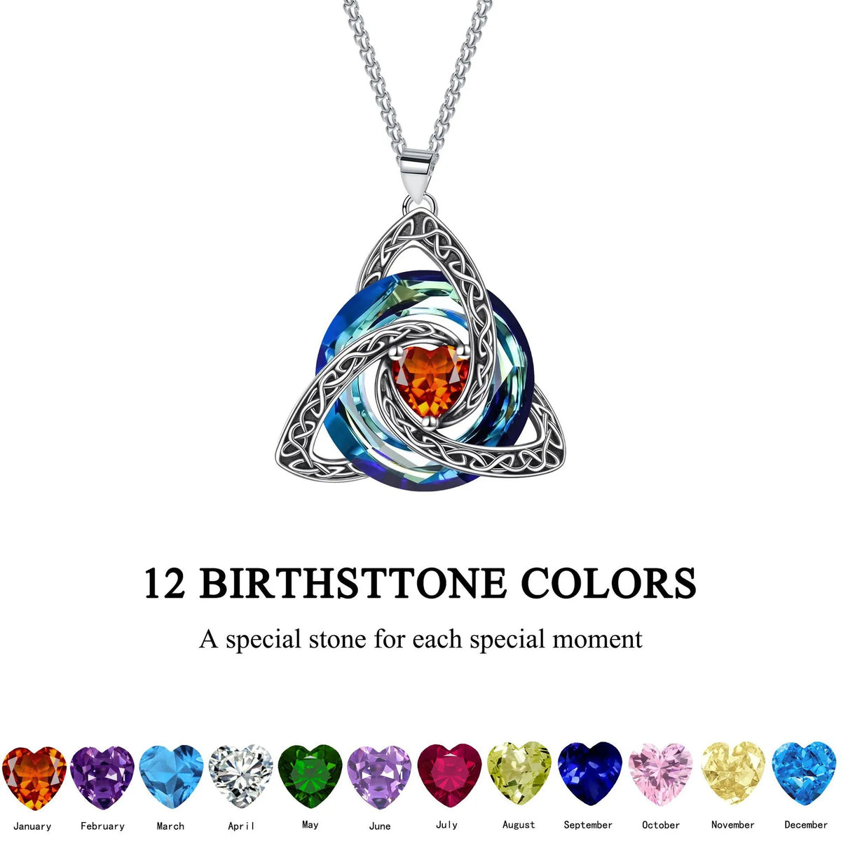 🔥last Day 45% Off - ✝️birthstone Celtic Trinity Knot Necklace ✨