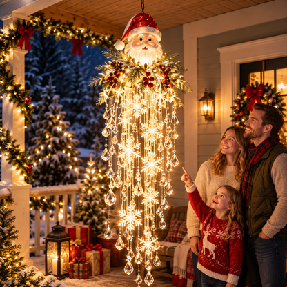 Winter Sparkle – Cascading Snowflake & Crystal-Style LED Hanging Light✨❄️
