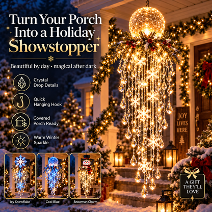 Winter Sparkle – Cascading Snowflake & Crystal-Style LED Hanging Light✨❄️