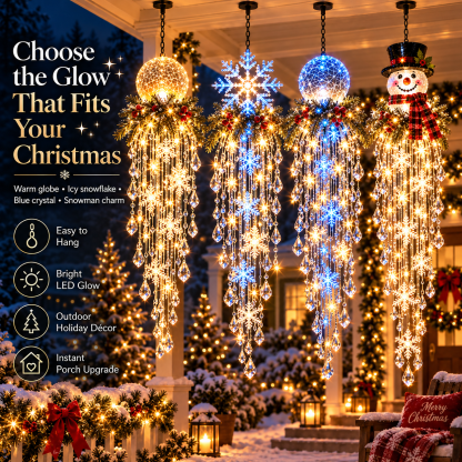 Winter Sparkle – Cascading Snowflake & Crystal-Style LED Hanging Light✨❄️