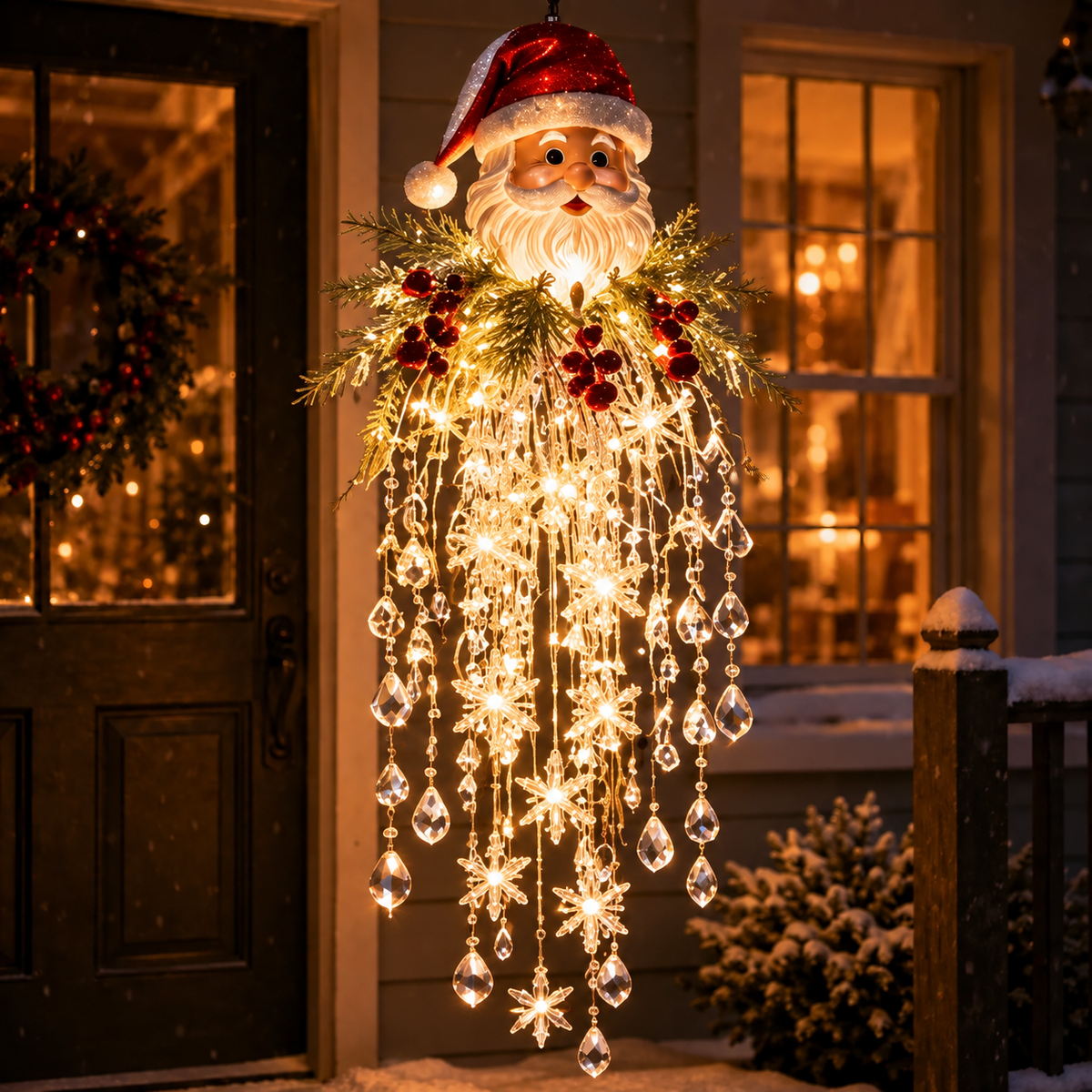 Winter Sparkle – Cascading Snowflake & Crystal-Style LED Hanging Light✨❄️