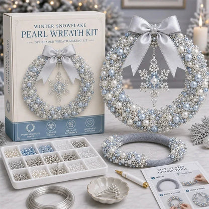 ✨Christmas Pearl Charm – DIY Beaded Wreath Craft Kit
