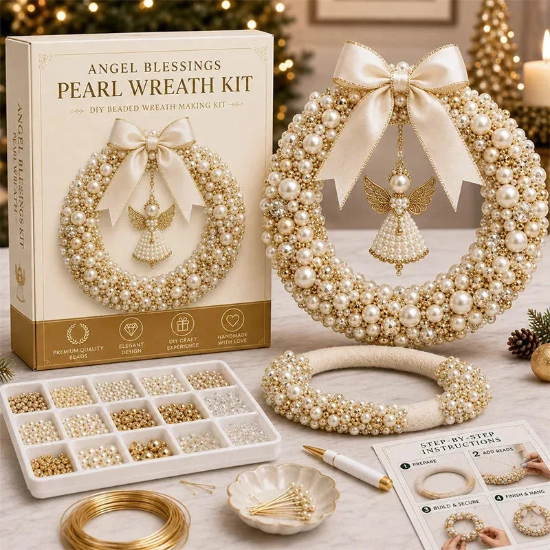 ✨Christmas Pearl Charm – DIY Beaded Wreath Craft Kit