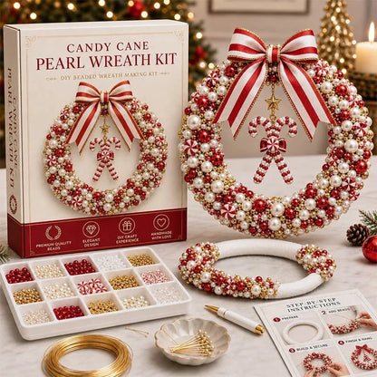 ✨Christmas Pearl Charm – DIY Beaded Wreath Craft Kit