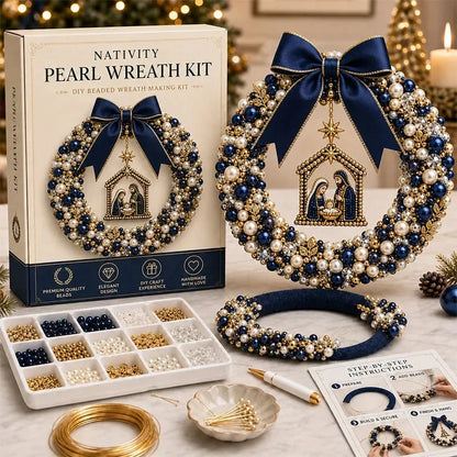 ✨Christmas Pearl Charm – DIY Beaded Wreath Craft Kit