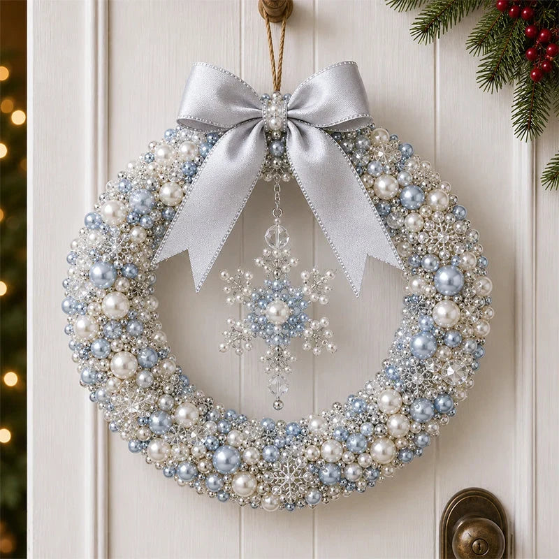 ✨Christmas Pearl Charm – DIY Beaded Wreath Craft Kit