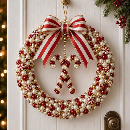 ✨Christmas Pearl Charm – DIY Beaded Wreath Craft Kit