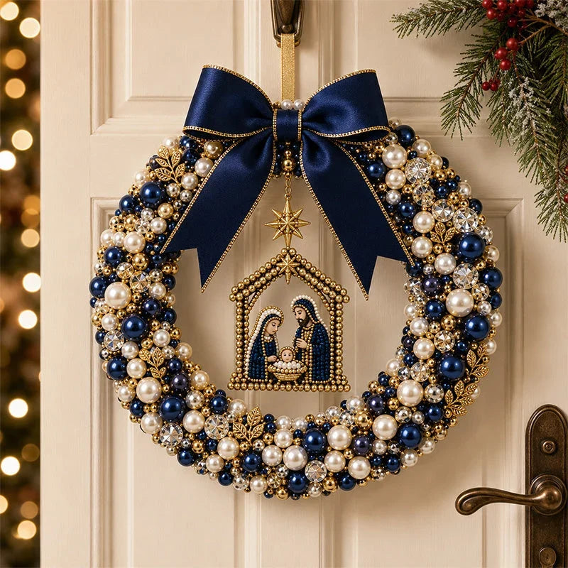 ✨Christmas Pearl Charm – DIY Beaded Wreath Craft Kit