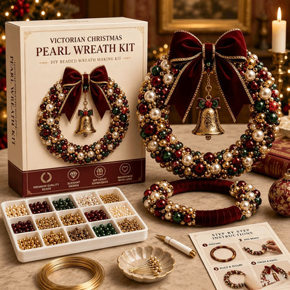 ✨Christmas Pearl Charm – DIY Beaded Wreath Craft Kit