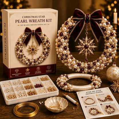 ✨Christmas Pearl Charm – DIY Beaded Wreath Craft Kit