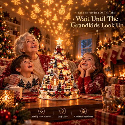 🎄Christmas Wonder Village – Illuminated Tabletop Decoration with Festive Projection
