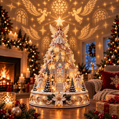 🎄Christmas Wonder Village – Illuminated Tabletop Decoration with Festive Projection