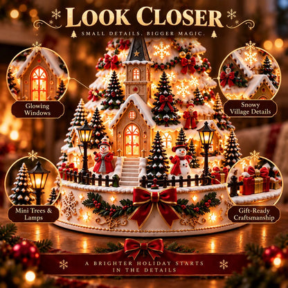🎄Christmas Wonder Village – Illuminated Tabletop Decoration with Festive Projection