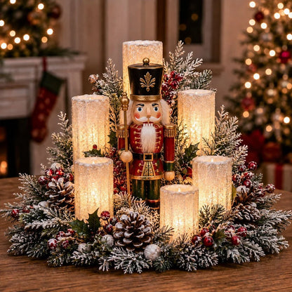 🌲Light-Up Christmas Table Centrepiece with Flameless Candles