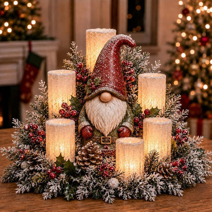 🌲Light-Up Christmas Table Centrepiece with Flameless Candles