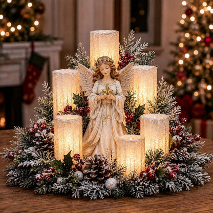 🌲Light-Up Christmas Table Centrepiece with Flameless Candles