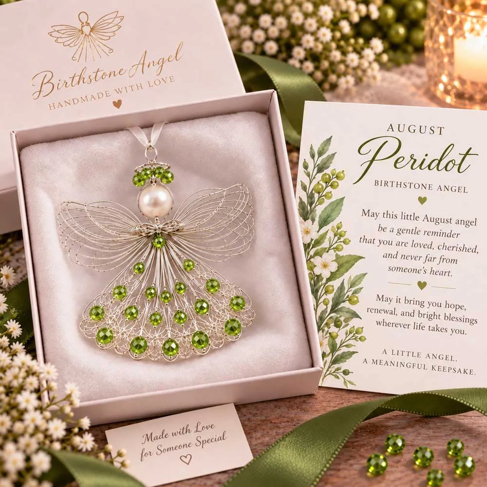 ⏳ 45% Off – 👼handmade Birthstone Angel Wire Ornament |12 Meaningful Birthstone Colors With Keepsake Card ✨