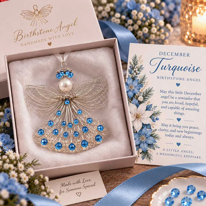 ⏳ 45% Off – 👼handmade Birthstone Angel Wire Ornament |12 Meaningful Birthstone Colors With Keepsake Card ✨