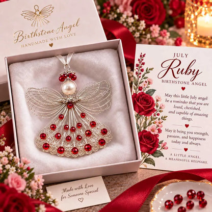 ⏳ 45% Off – 👼handmade Birthstone Angel Wire Ornament |12 Meaningful Birthstone Colors With Keepsake Card ✨