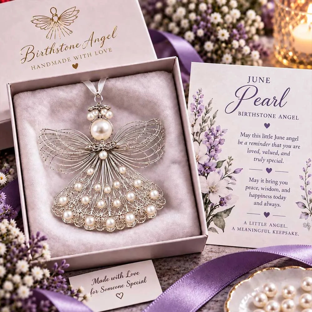 ⏳ 45% Off – 👼handmade Birthstone Angel Wire Ornament |12 Meaningful Birthstone Colors With Keepsake Card ✨