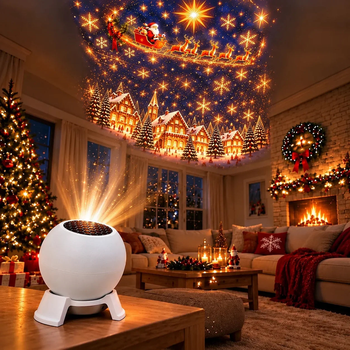 🔥LAST DAY 47% OFF -🎄 Christmas Projection Lamp – Fill Your Room with Festive Magic ✨