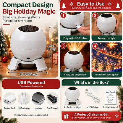 🔥LAST DAY 47% OFF -🎄 Christmas Projection Lamp – Fill Your Room with Festive Magic ✨