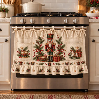 ⏳ Last Day 47% Off – 🎄 Christmas Kitchen Tie-on Skirt | Festive Holiday Designs With Pockets & Ruffled Trim ✨