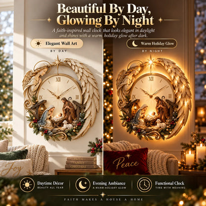 🎄⏰ LAST DAY 48% OFF ✨ Bethlehem Angel Nativity Glow Clock