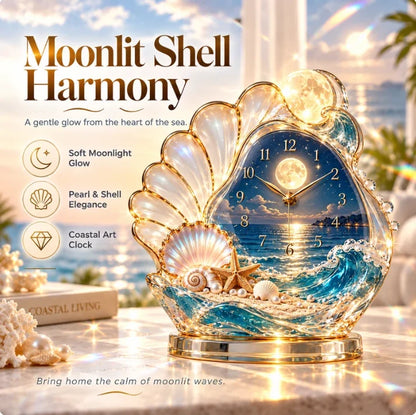 🌊 Seaside Moments – Illuminated Coastal Table Clock ✨