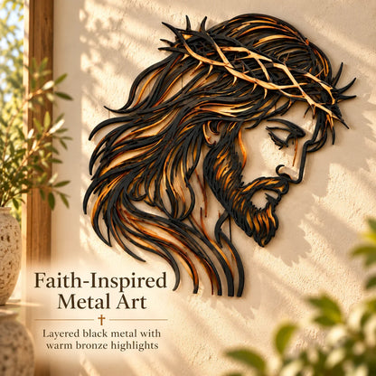 ✝️ Crown of Grace Jesus Metal Wall Art™ – Rustic Faith-Inspired Christian Wall Decor(✨Buy 2 Free Shipping)