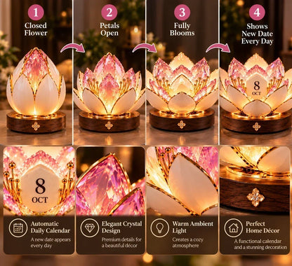⭐✨Everyday Blossom – Automatic Flower Calendar with Warm Ambient Light