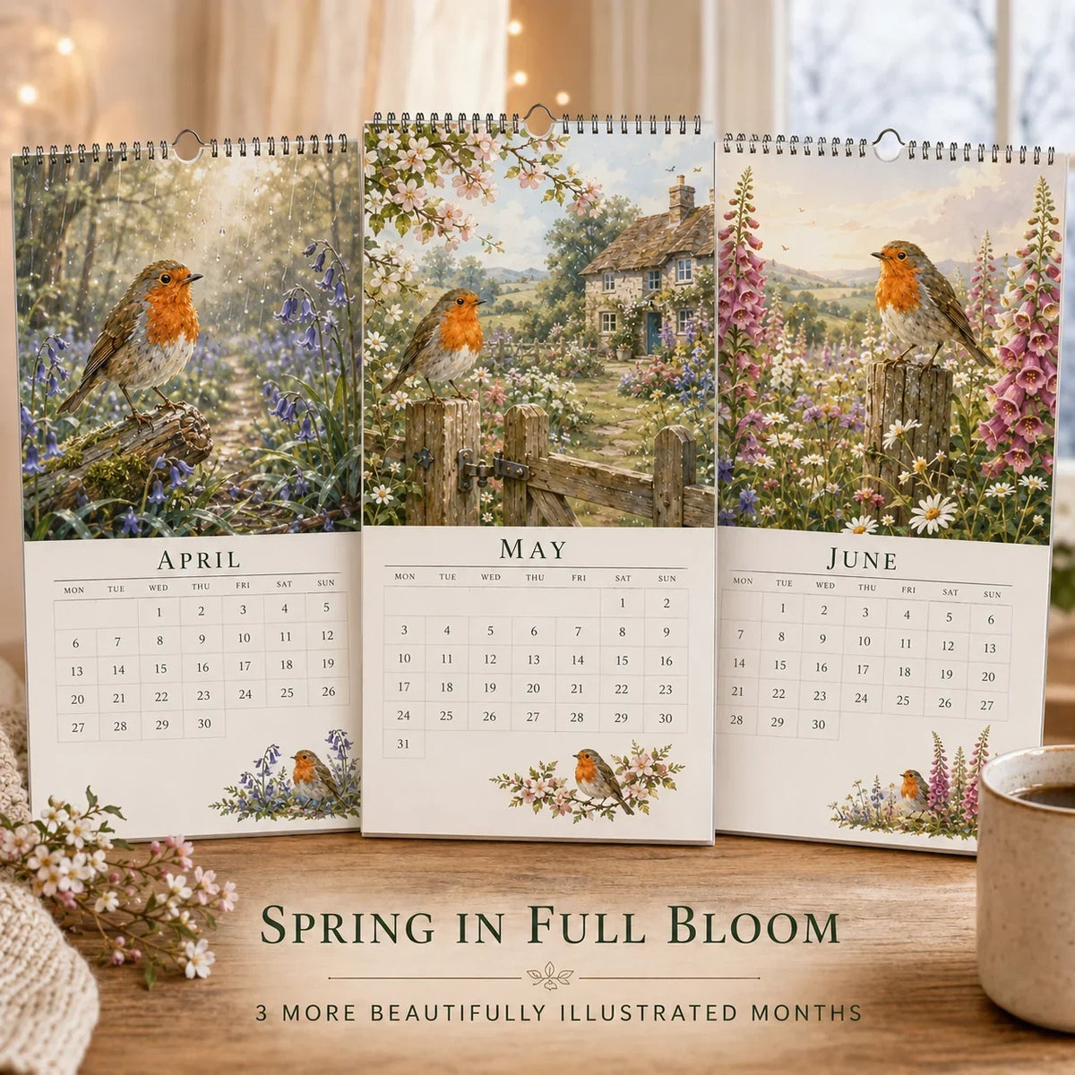 🐦A Robin’s Year – 2027 British Countryside Wall Calendar