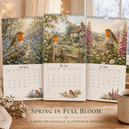 🐦A Robin’s Year – 2027 British Countryside Wall Calendar