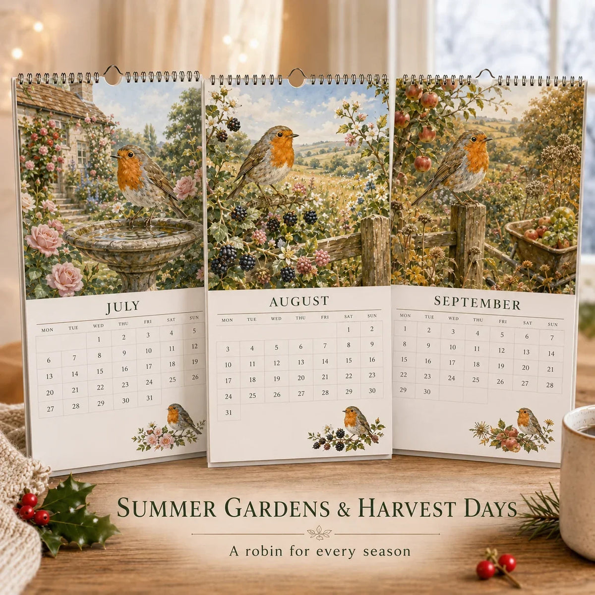 🐦A Robin’s Year – 2027 British Countryside Wall Calendar