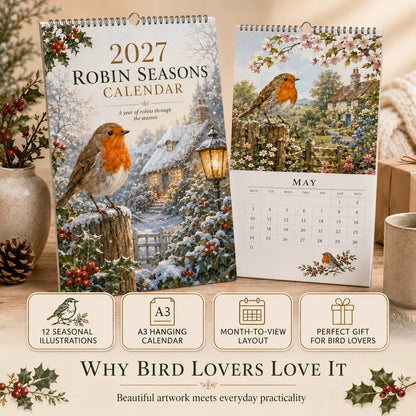🐦A Robin’s Year – 2027 British Countryside Wall Calendar