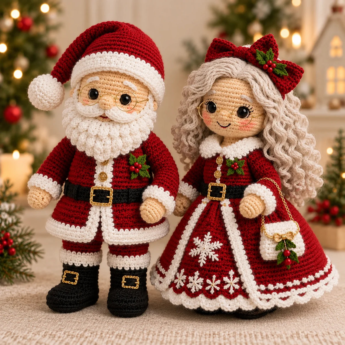 DIY Christmas Snowman Spiral Decoration Crochet Kit