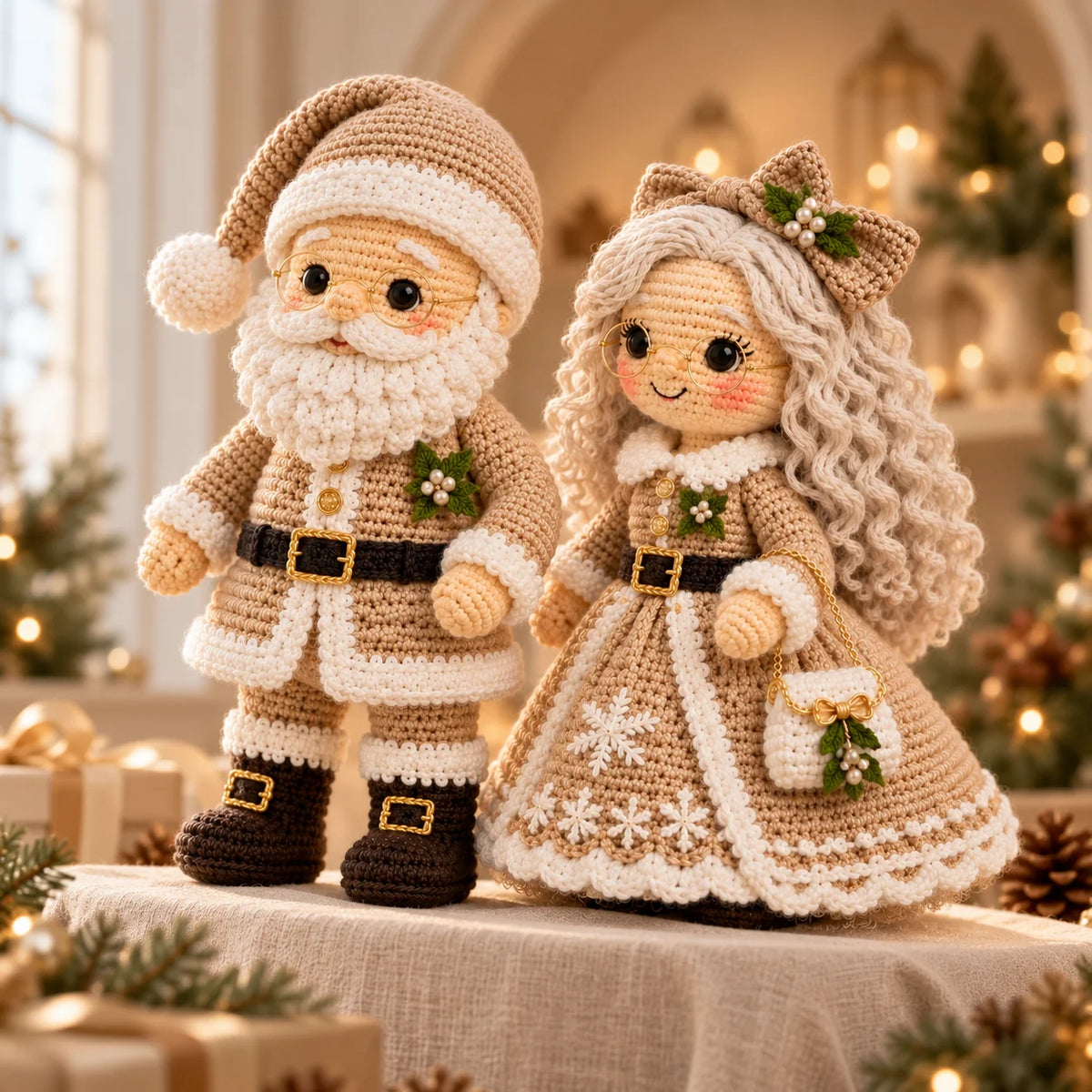 DIY Christmas Snowman Spiral Decoration Crochet Kit