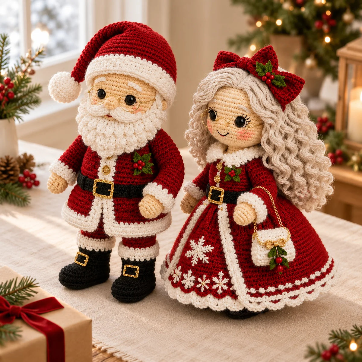 DIY Christmas Snowman Spiral Decoration Crochet Kit