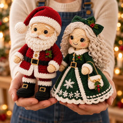 DIY Christmas Snowman Spiral Decoration Crochet Kit