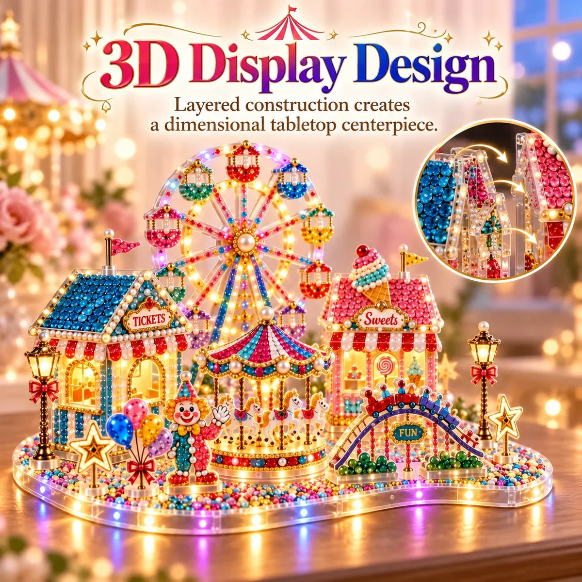 DIY Crystal Art Miniature Scene Kit with LED Lights