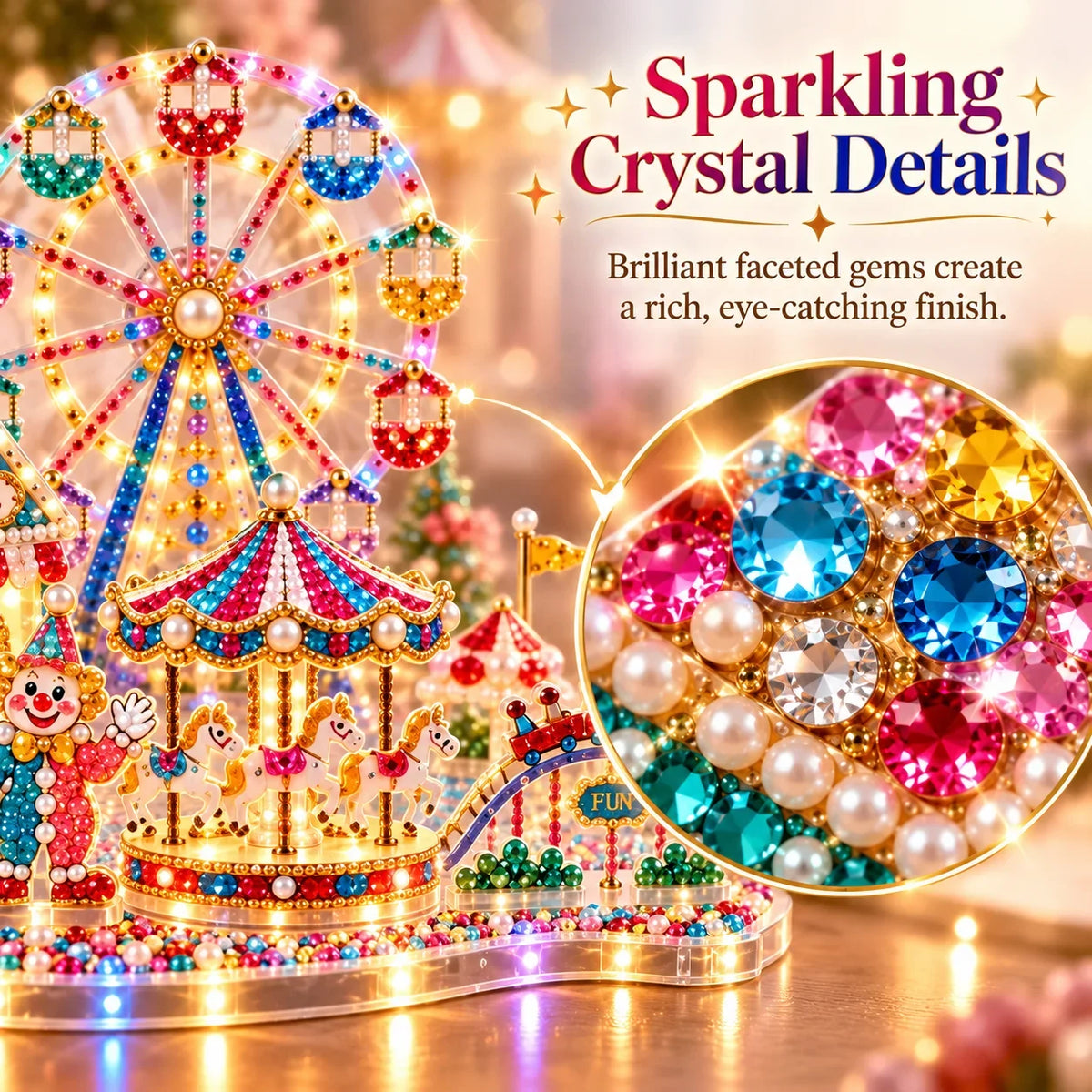 DIY Crystal Art Miniature Scene Kit with LED Lights