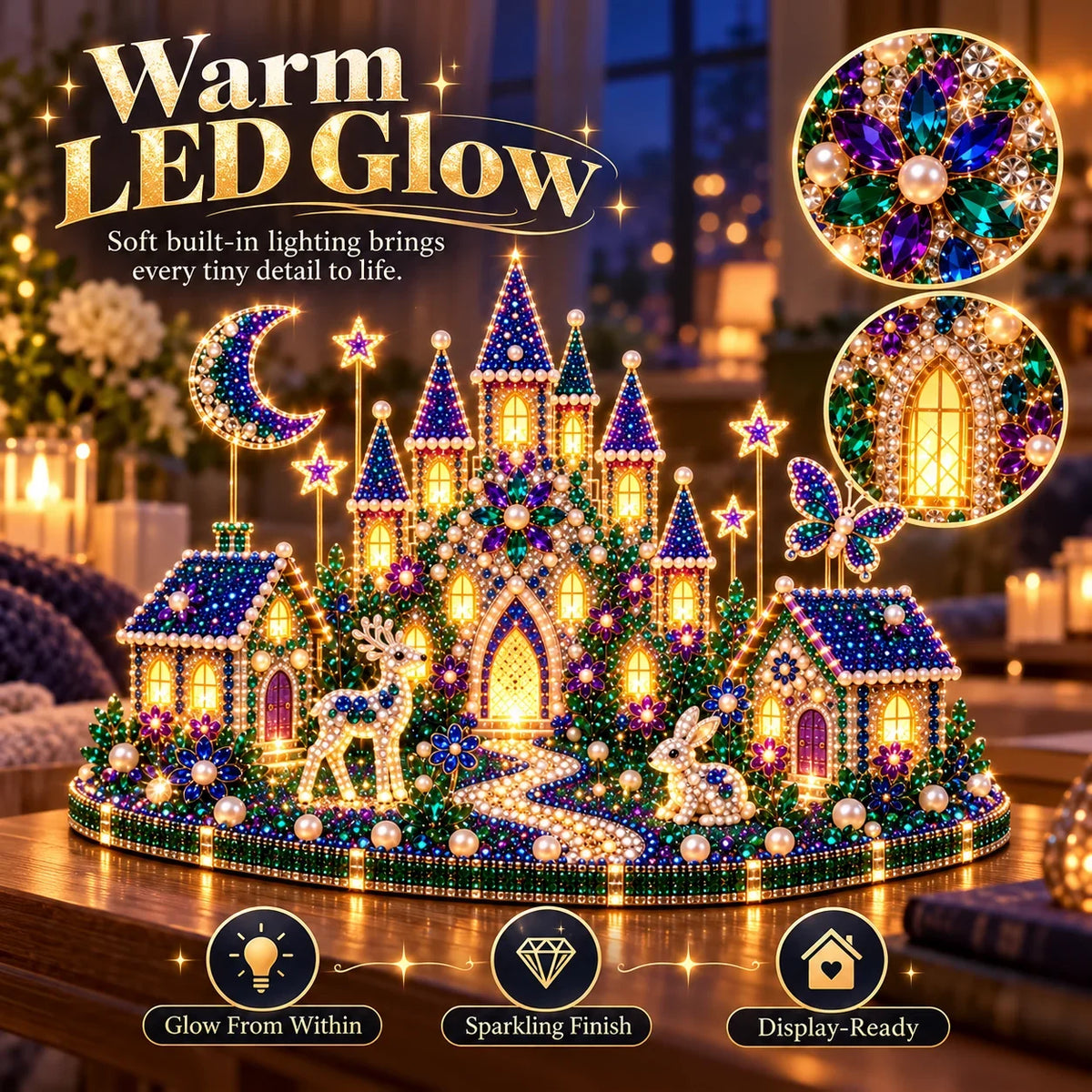 DIY Crystal Art Miniature Scene Kit with LED Lights