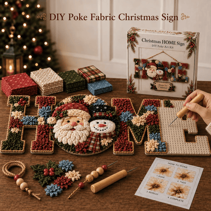 🧵49% OFF | DIY Fabric Poke Art HOME Sign Kit – No-Sew Seasonal Door & Wall Decor