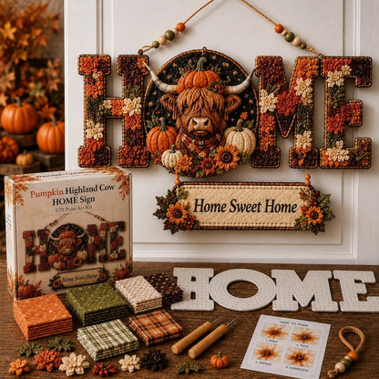 🧵49% OFF | DIY Fabric Poke Art HOME Sign Kit – No-Sew Seasonal Door & Wall Decor