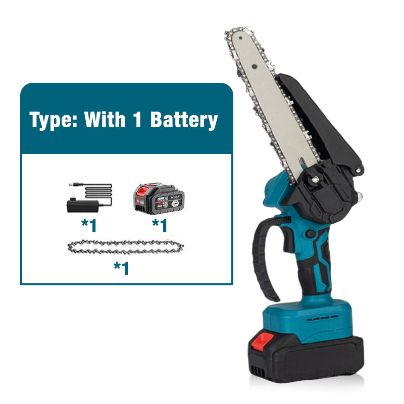 6-inch Cordless Mini Chainsaw with 2 Batteries
